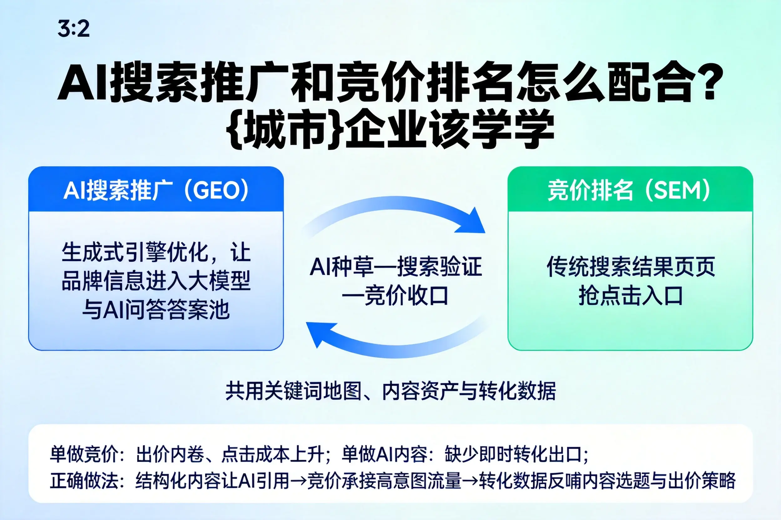 AI搜索推广和竞价排名怎么配合？锦州企业该学学