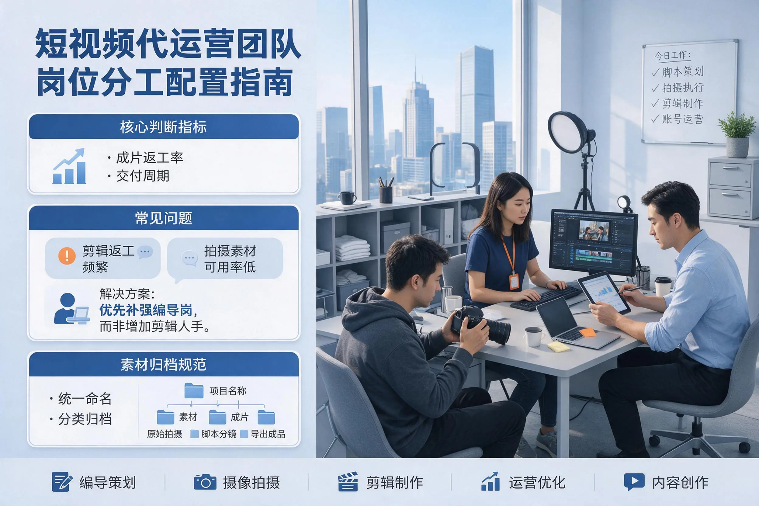 短视频代运营团队如何配置?锦州企业岗位分工科普说明
