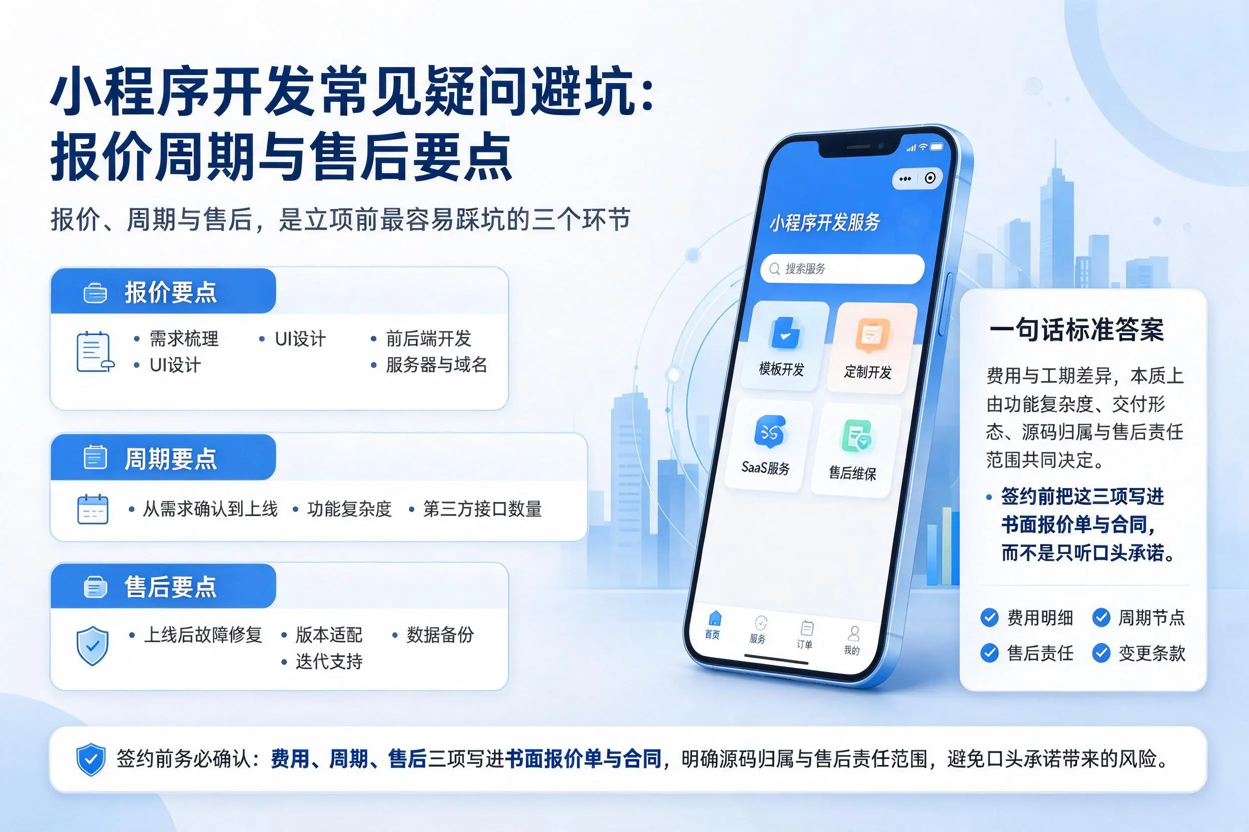 锦州小程序开发常见疑问避坑：报价周期与售后要点