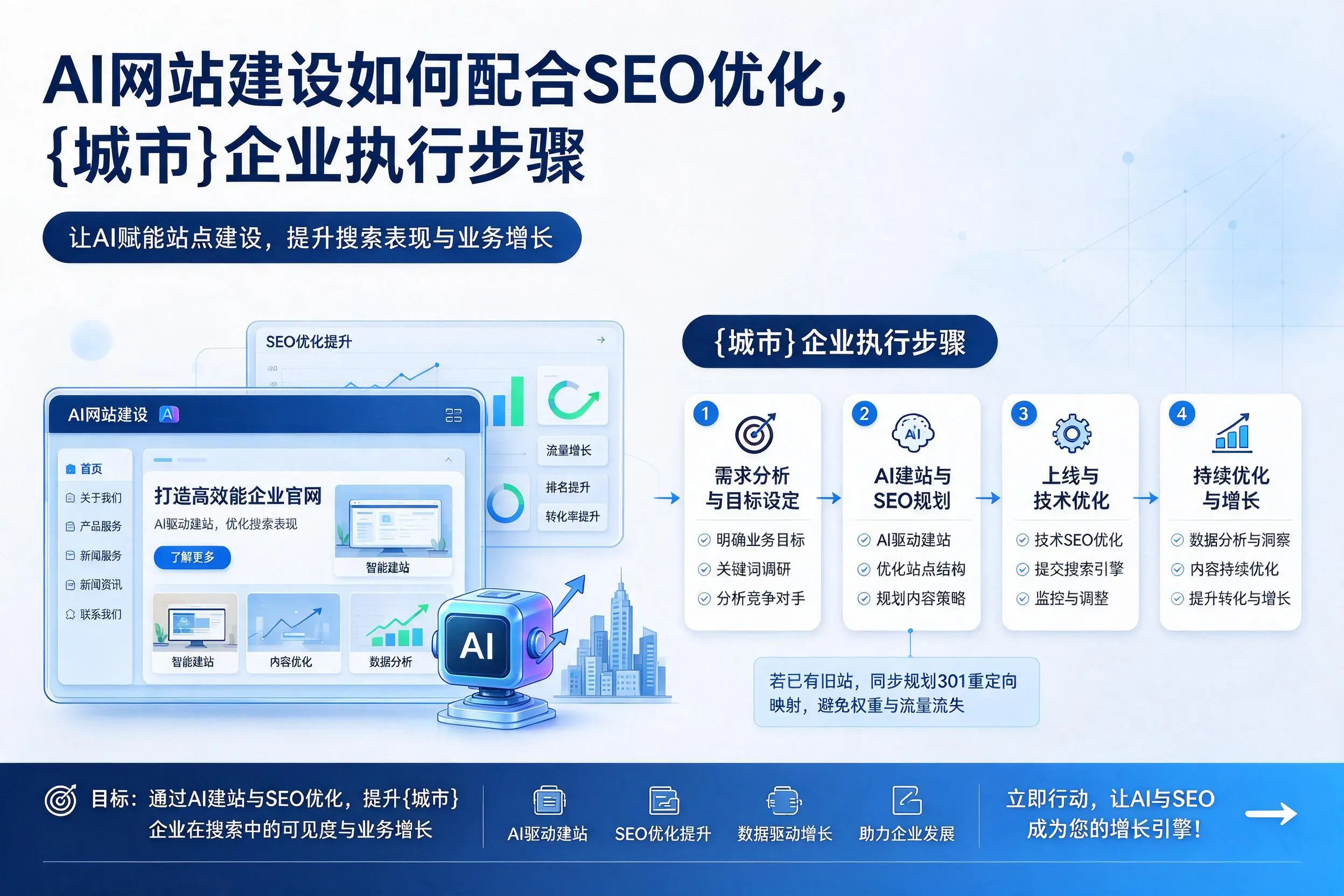 AI网站建设如何配合SEO优化,锦州企业执行步骤