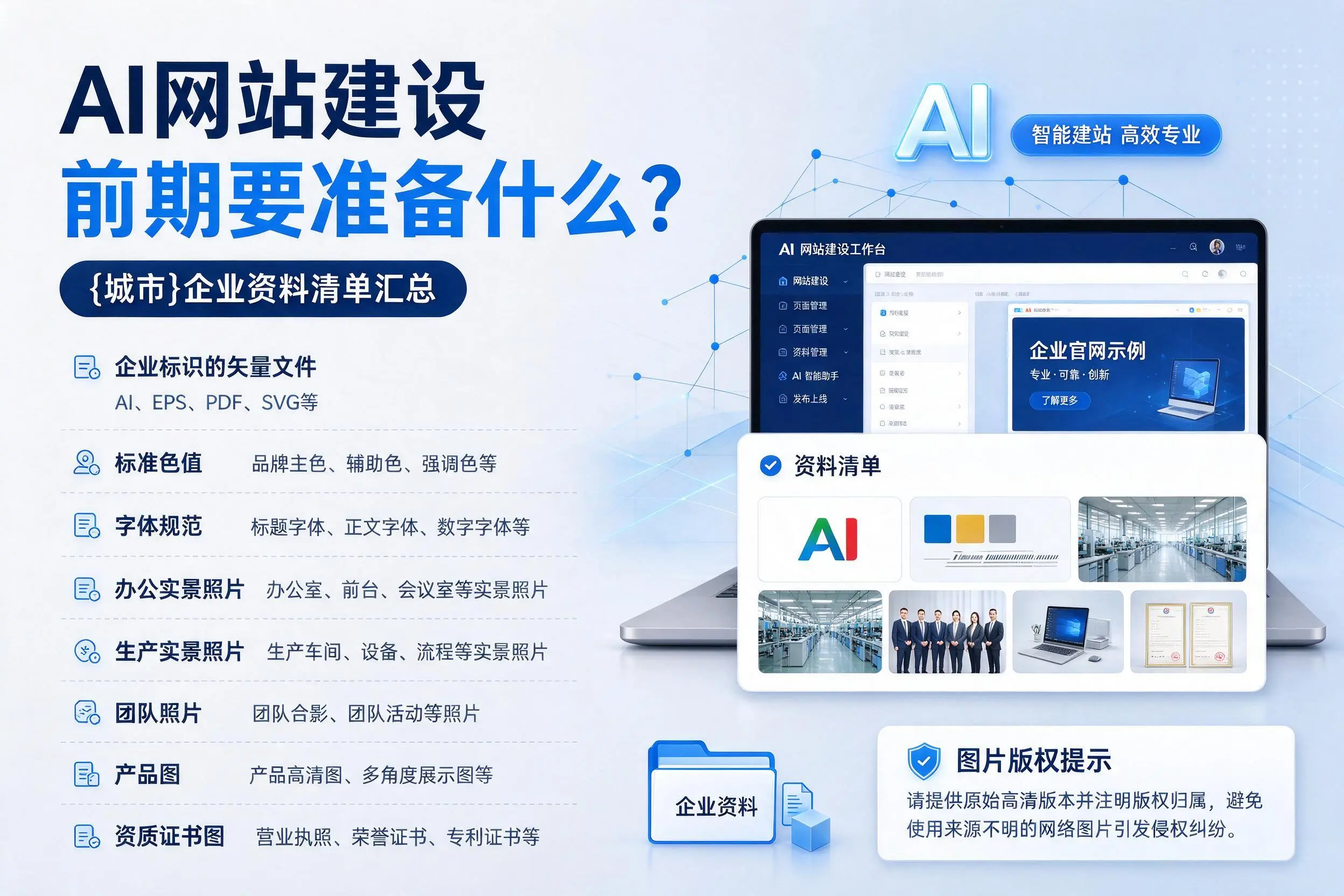 AI网站建设前期要准备什么？锦州企业资料清单汇总