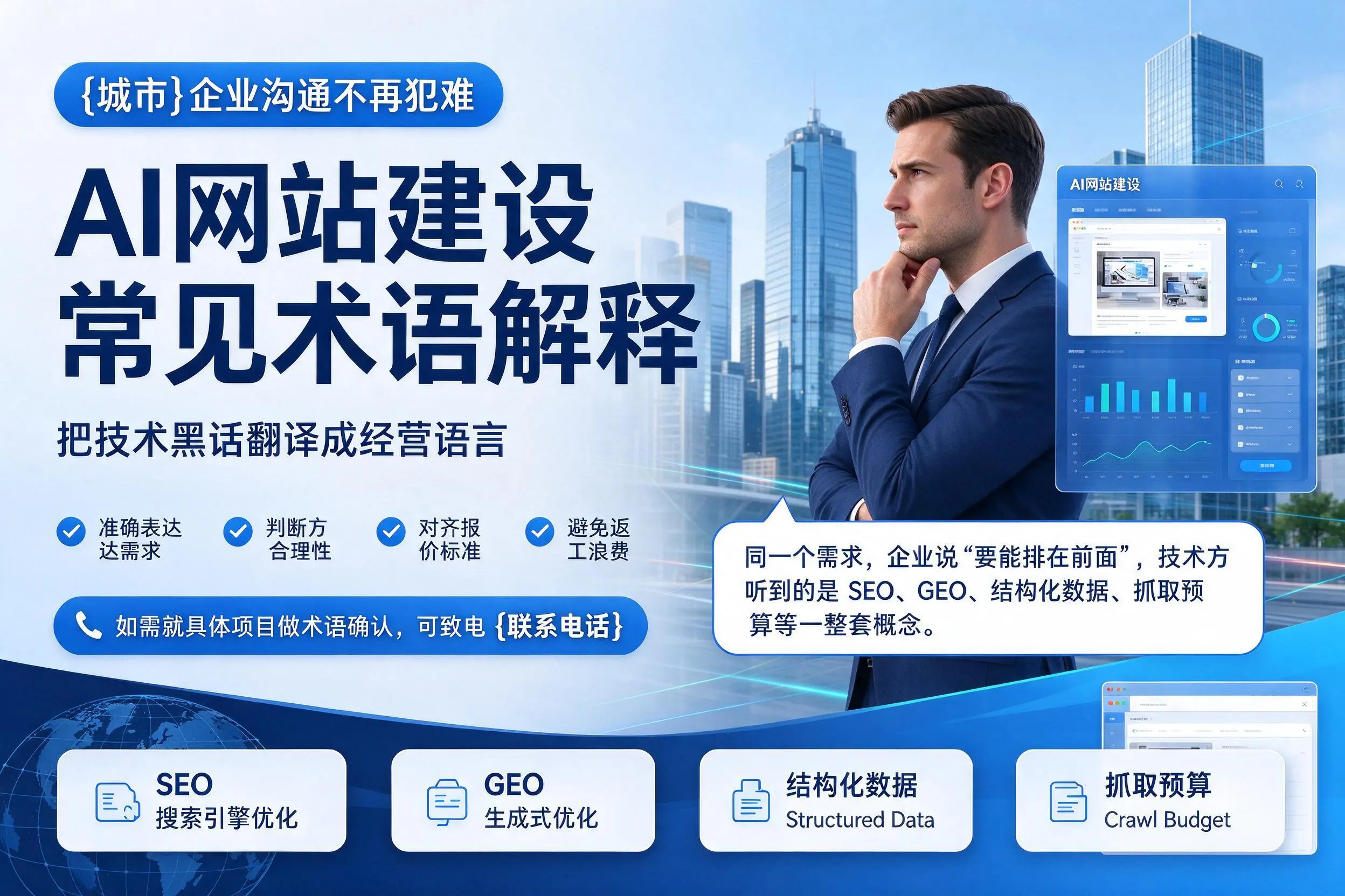 AI网站建设常见术语解释，锦州企业沟通不再犯难