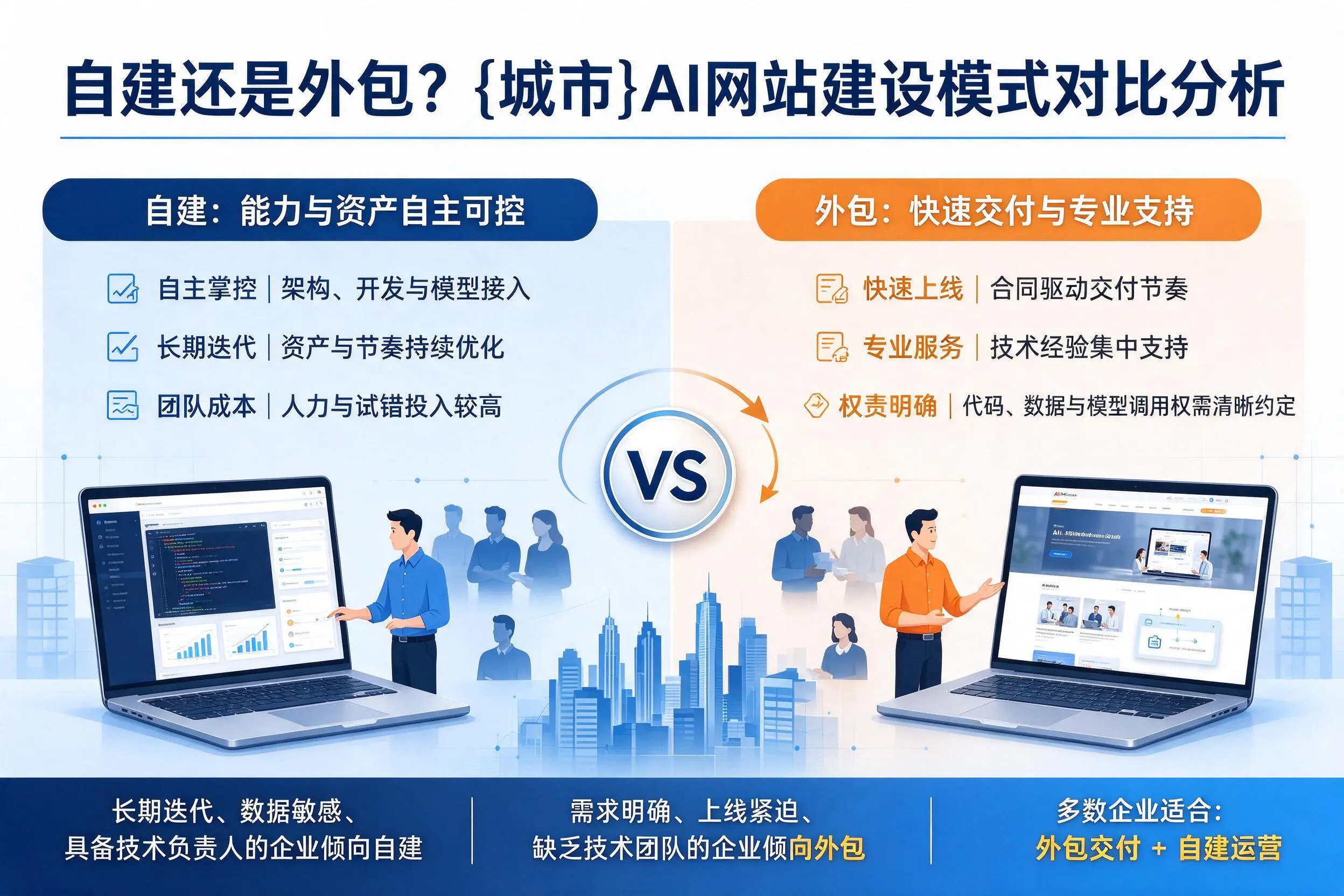 自建还是外包?锦州AI网站建设模式对比分析