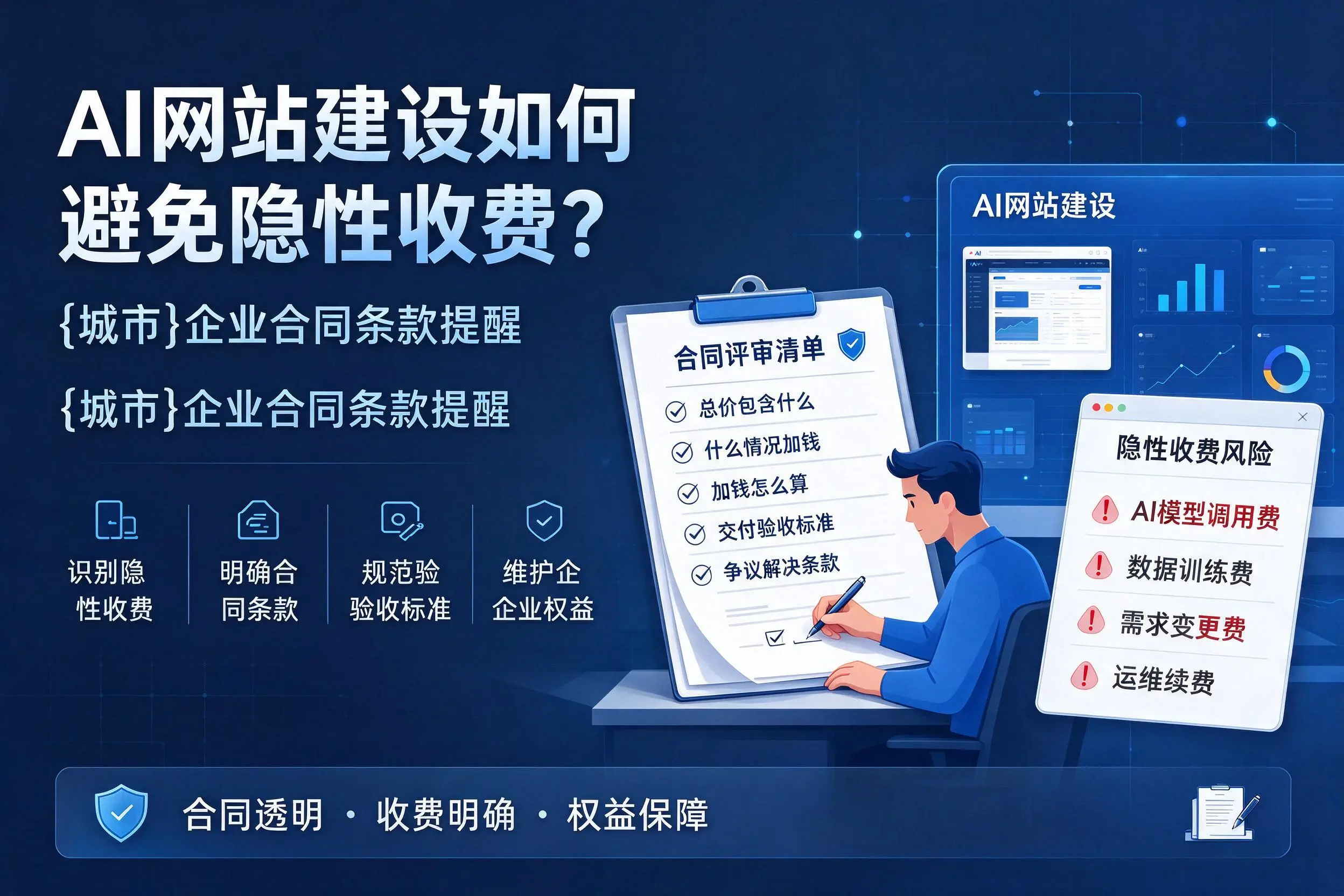 AI网站建设如何避免隐性收费?锦州企业合同条款提醒