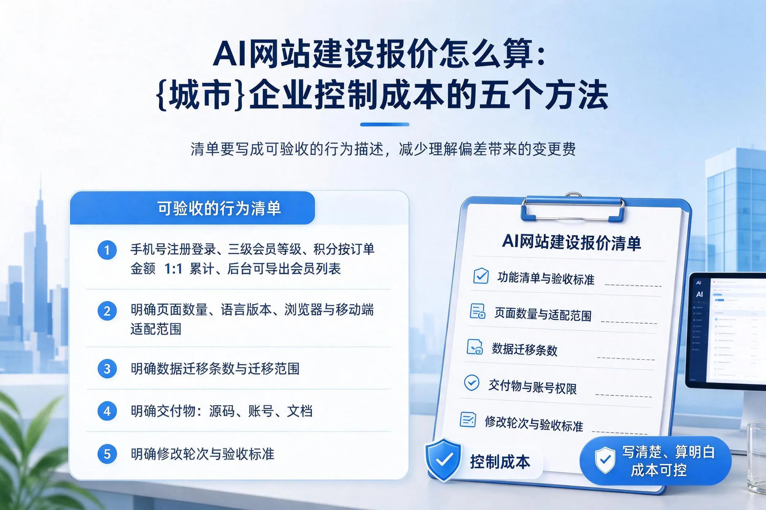 AI网站建设报价怎么算:锦州企业控制成本的五个方法